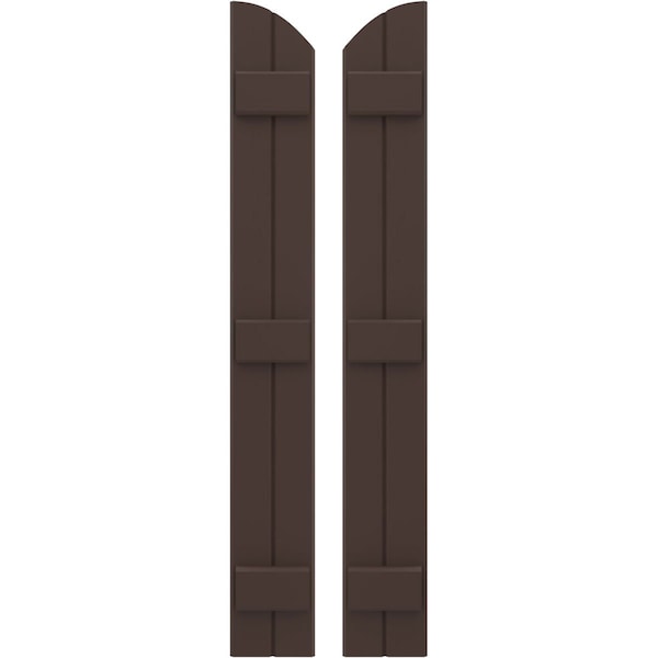 Ekena Millwork Americraft 2-Board (3 Batten) Wood Joined Board-n-Batten Shutters w/Ellipt Top, ARW401BE207X77TBH, PR ARW401BE207X77TBH - main